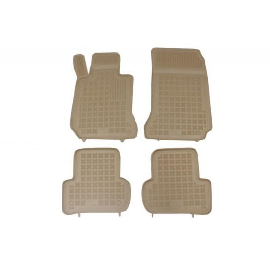 Tapis Caoutchouc 3D Elmasline Pour Mercedes Classe C W204 (2007-2014) - Set 4 Pièces, Bord 5 Cm