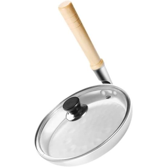Casserole Japonaise 22cm En Acier Inoxydable - Poignée Bois - Induction Et Gaz