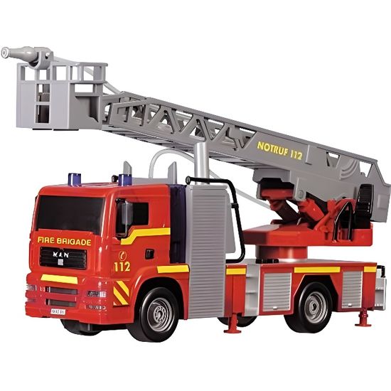 Camion de pompier miniature Dickie Toys - Modèle simple - Sons et lumières - Licence MAN