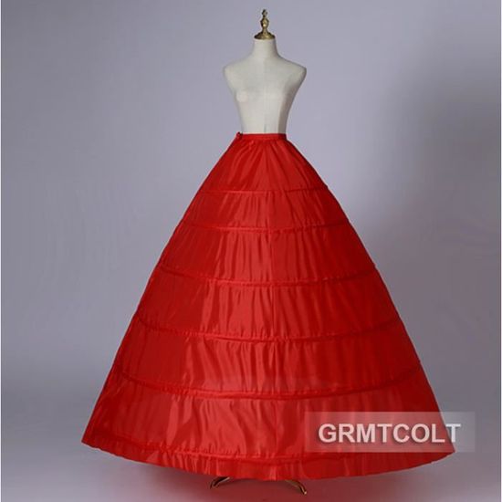 Jupon De Robe De Mariée à 3 Cerceaux - Cordon De Serrage Réglable - Tissu Polyester Blanc - Pour Robe Princesse, Bal, Soirée - 6