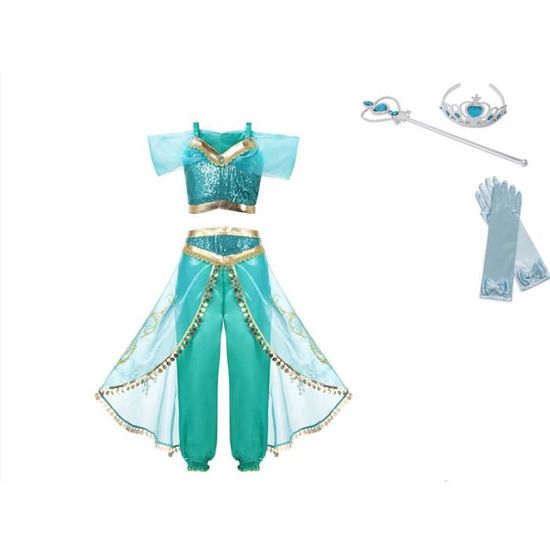 Déguisement Princesse Jasmine - Robe classique 7-8 ans - Disney Princesses  - Bleu - Cdiscount Jeux - Jouets