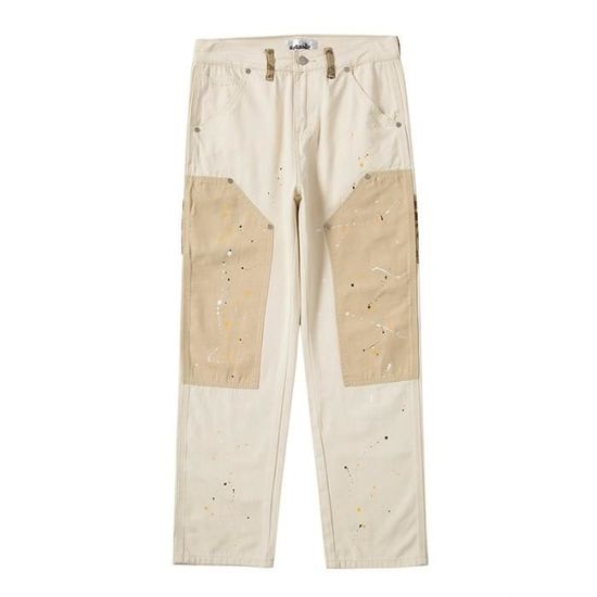 Salopette Cargo Rétro Gefomuofe Homme - Pantalon Travail Bretelles Extensibles
