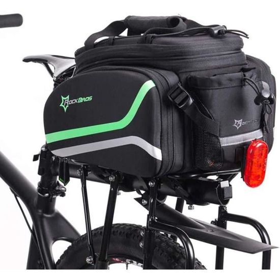 Sacoche De Selle De Vélo / Porte-Bagage - Polyester Imperméable - Grande Capacité - Avec Attaches Réglables (Noir) - 11