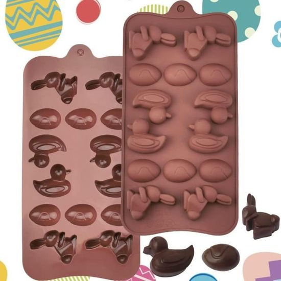 Moule à Oeufs De Pâques 2pcs Silicone - Forme Oeuf Chocolat, Gâteau, Muffin - Idéal Pâtisserie Et Cadeaux