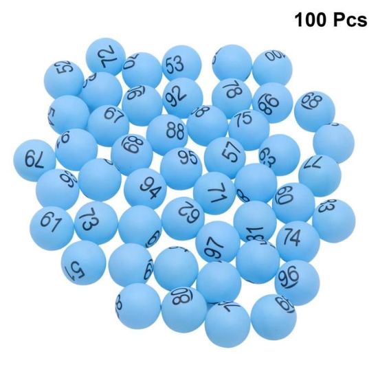 100 Pcs 4cm PP Balles De Tennis Table Imprimées Pong Avec Nombre Pour La Décoration Fête Jeu (Bleu) BALLE DE TENNIS DE TABLE