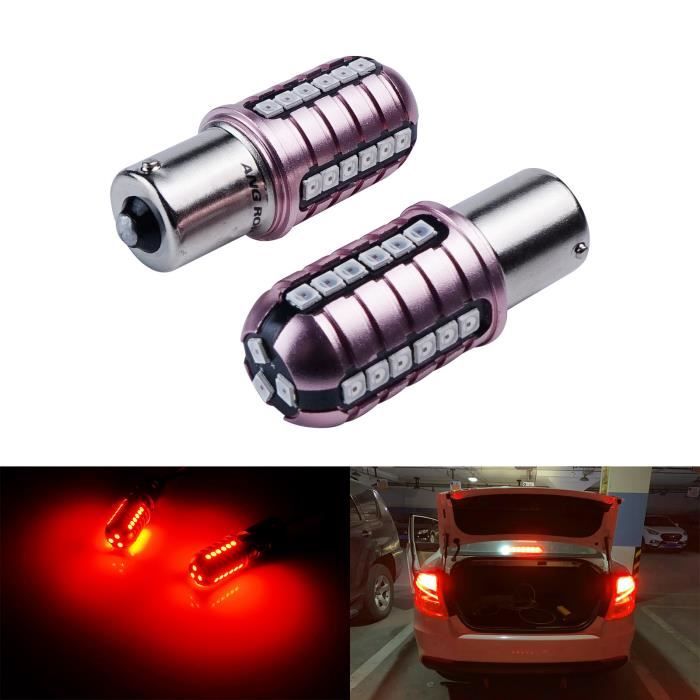 Lot 2 Ampoules LED P21W BA15s 27 SMD Rouge Lampe Feux de Stop Recul Arrière 9-30V