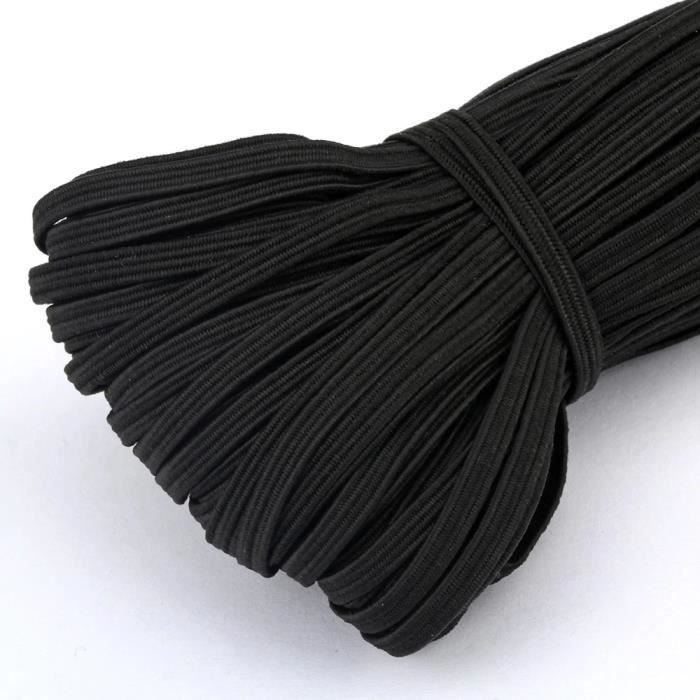 5mm Corde Extensible Ruban Bande Élastique ceinture en caoutchouc bande de couture élastique corde élastique masque Bricolage noir
