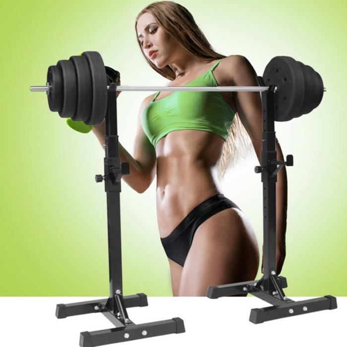 Rack Squat Réglable (105-160cm), Multifonction Haltère Rack, Repose Barre Musculation Support, Charge Max. 200 kg
