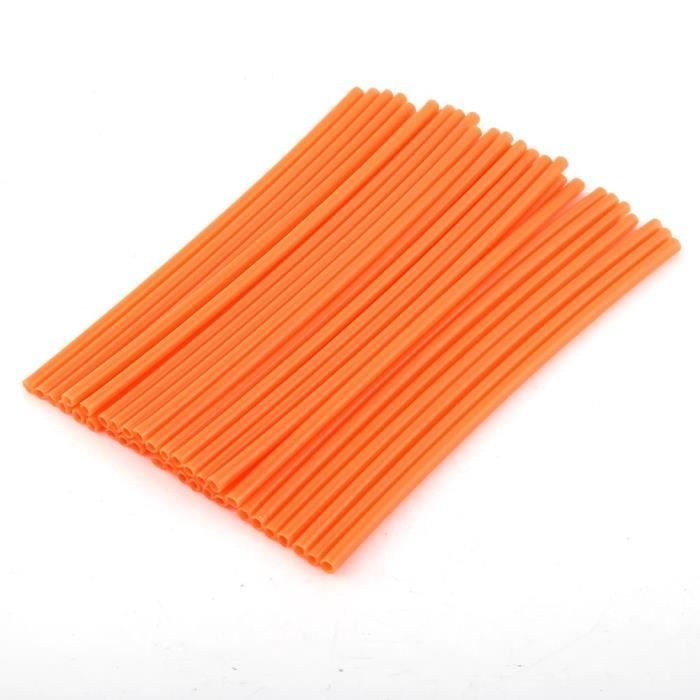 MEIHE 36pcs Protège Rayons Roue Motocross Jantes Peaux Hors Route Moto Garde Enveloppes Kit Orange