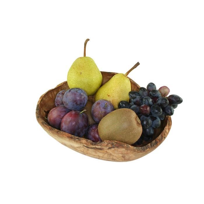 Panier corbeille à fruits, à légumes, à pain, en bois d'olivier 27 cm - CORBEILLE - PANIERE