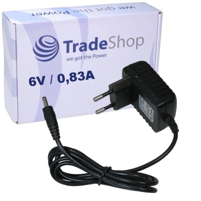 Bloc d'alimentation câble de charge chargeur 6 V-0,83 a (830ma) 3,5 mm x 1,2 mm pour babyphone Babyphone Philips Avent scd600 scd