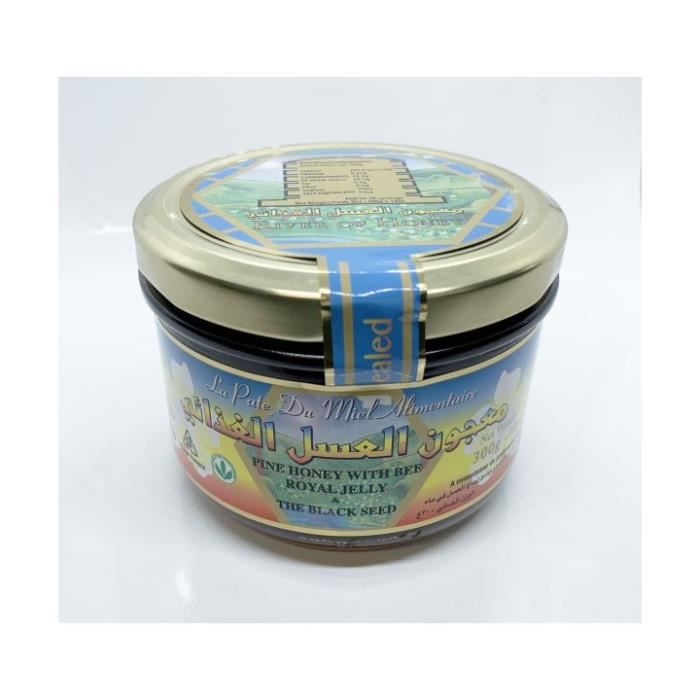 Livre Miel de Nigelle avec Gelée Royal et Pollen d'Abeille - Habba Sawda - Black Seed Honey - River Of Honey - 300 gr