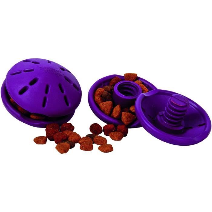 busy buddy twist n treat jouet pour chien, jouet à macher - distributeur de croquettes et friandises taille l 11