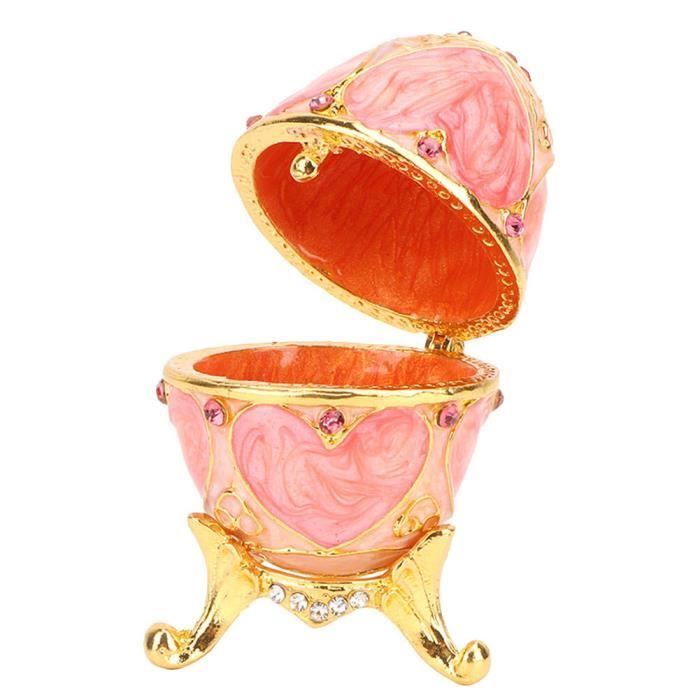 Peint à la main émaillé Fabergé oeuf Style bijoux décoratifs boîte de bibelots mousseux cadeau Unique pour la décoration