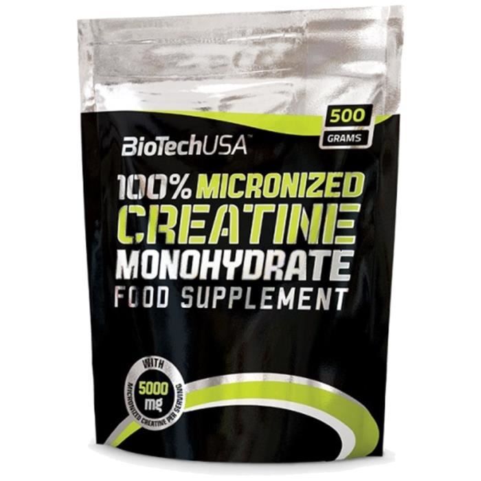 100% Creatine Monohydrate 500 g Biotech USA Sachet Refermable