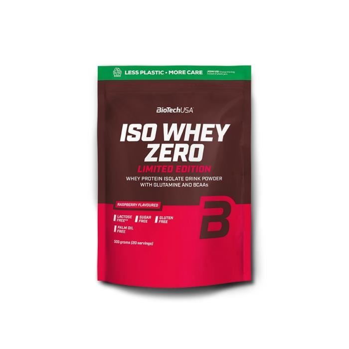 Iso Whey Zero FRAMBOISE 500g protéine isolat Biotech USA Native