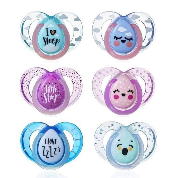 TOMMEE TIPPEE 2 Sucettes CTN Nuit 6-18m (Lot de 3)
