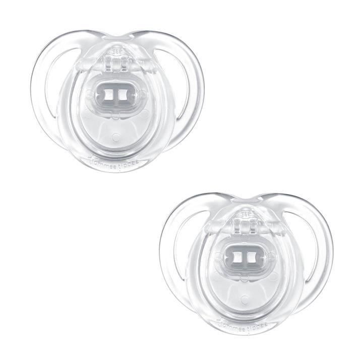 TOMMEE TIPPEE 2 Sucettes CTN Classique 0-6m coloris aleatoire(couleurs aléatoires - Rose/bleu/transparent) (Lot de 2)