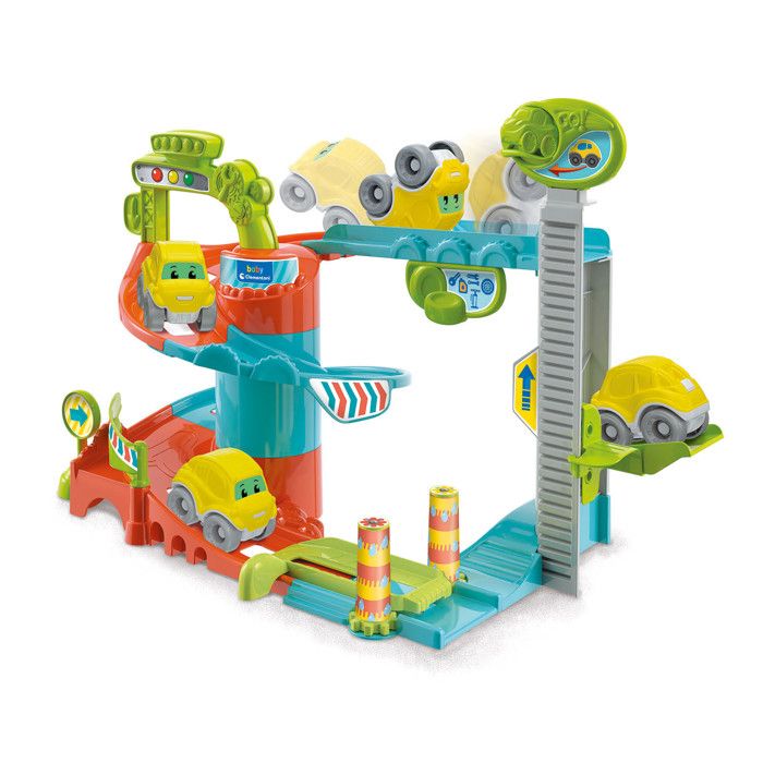 Clementoni- Fun Garage Bébé Track Set Di Jeu,Multicolore,17404