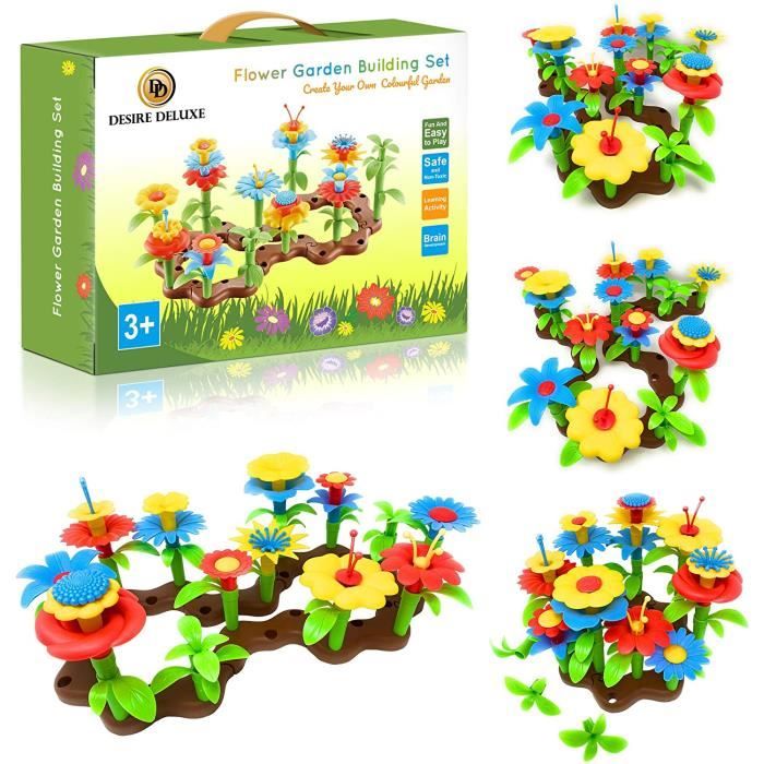 Jouets pour Filles Enfants de 3 Ans Jouet de Construction de Jardin à Fleurs Jeu de Construction pour Bébé, Enfants Arrangement Flor