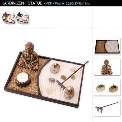 BOUGIE Jardin zen Bouddha 24x16cm pbtr