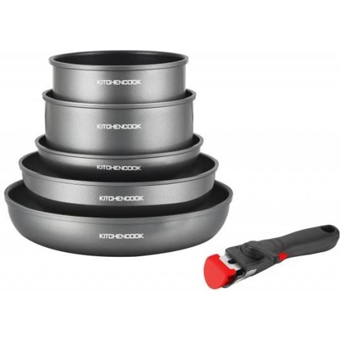BATTERIE DE CUISINE 6 PCS AVEC POIGNÉE AMOVIBLE TFI FLEX GENERATION 6R KITCHENCOOK