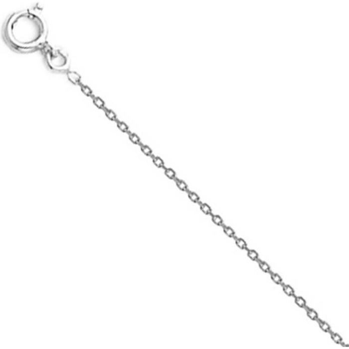 Collier Chaine Forçat Diamantée - Or Blanc Véritable - Enfant