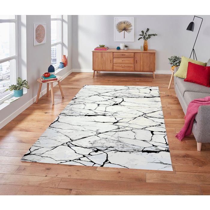 Tapis effet Marbré Blanc 120x180cm