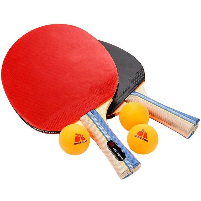 Ensemble de raquettes de Ping Pong - meteor Sirocco - Professionnel 2 Raquettes de Tennis de Table + 3 Balles de Ping-Pong