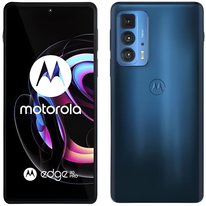 Motorola - Moto Edge 20 Pro Smartphone Débloqué 5G (Ecran : 6,7- - 12 Go/256 Go - Double SIM - Android 10.0) Bleu
