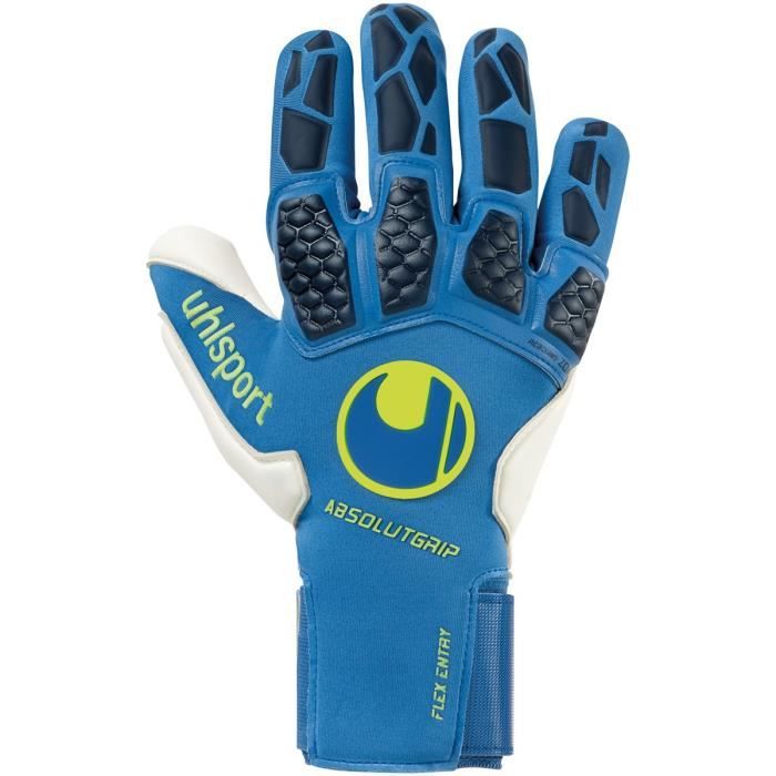 Gants de gardien de but Uhlsport hyperact Absolutgrip reflex - bleu nuit/blanc/jaune fluo - 9