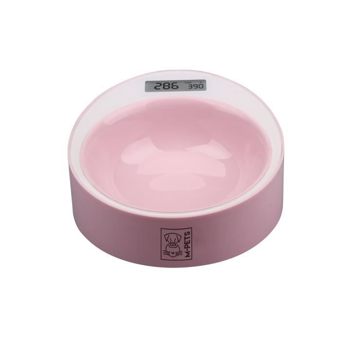 Gamelle ronde intelligente YUMI – Rose – Pour chien (Capacité de mesurer le poids de la ration)