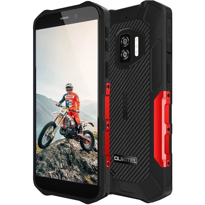 OUKITEL WP12 Smartphone Ram 4Go Rom 32Go IP68 Étanche Caméra 13MP 4000mAh Écran NFC 4G Téléphone robuste - Rouge