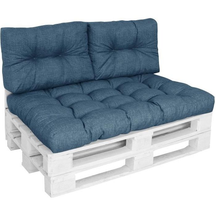 Proheim Coussins CONFORT pour canapé euro palette - 1x Assise 120x80 + 2x Dossiers 60x40 cm - Gris