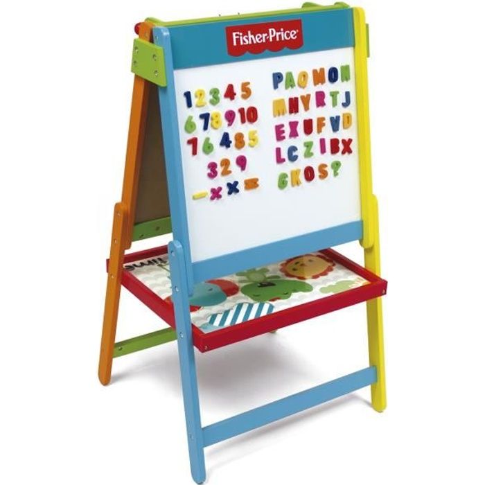 FISHER PRICE -Tableau double face en bois + ACCESSOIRES