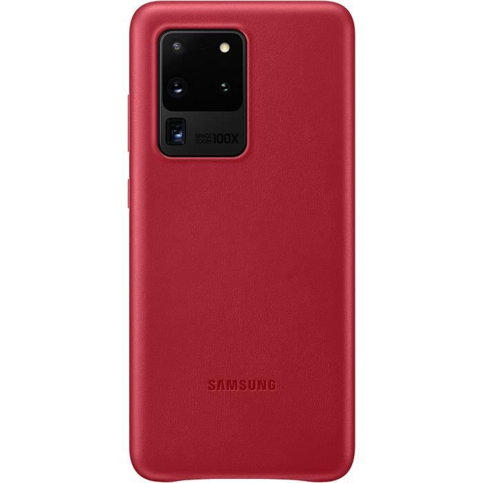 Coque rigide en cuir rouge Samsung pour Galaxy S20 Ultra
