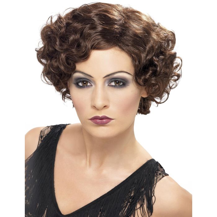 Perruque charleston femme marron