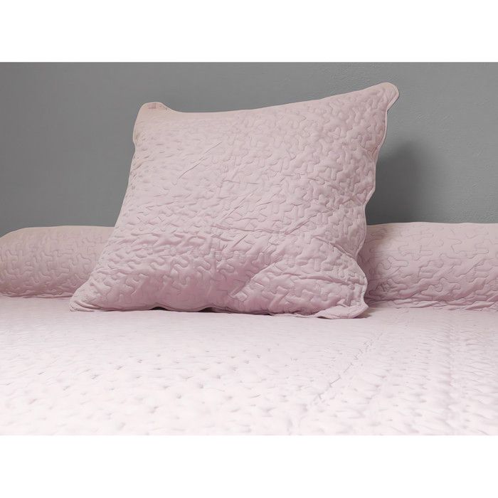 SOLEIL D'OCRE Couvre Lit Boutis 180x220cm Rose + 1 taie d'oreiller