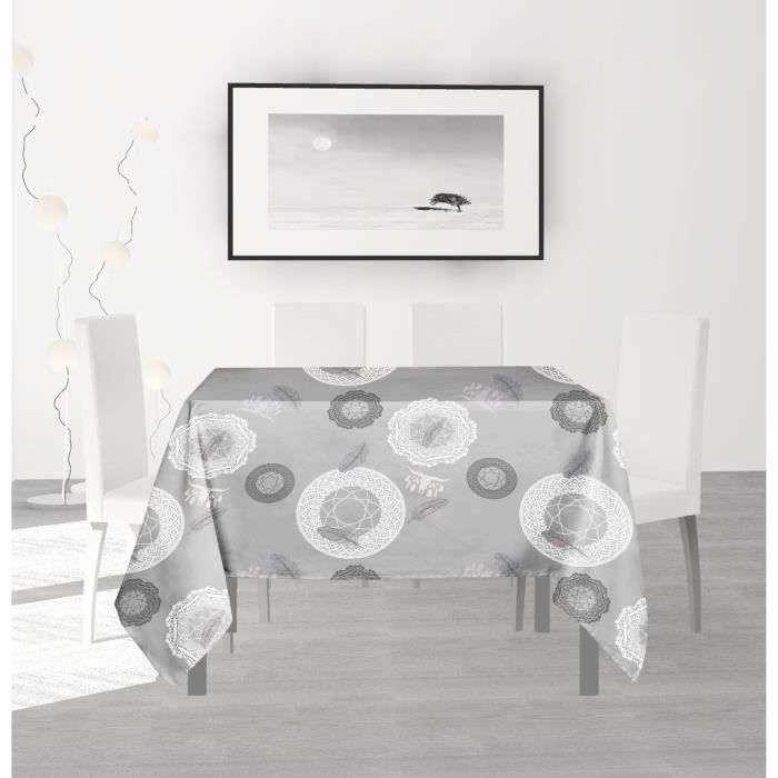 SOLEIL D'OCRE Nappe anti-tâches carrée Texas - 180 x 180 cm - Vert