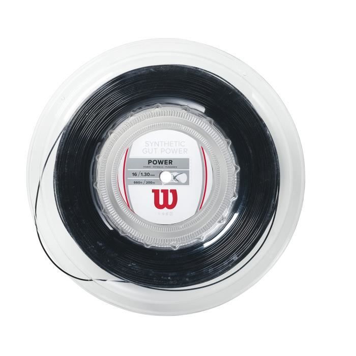 Wilson WRZ905200 Synthetic Gut Power Cordage de raquette en bobine 16, 200 m
