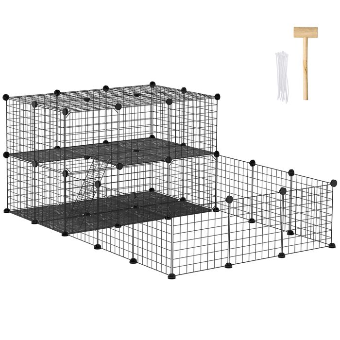 Meilleurs prix pour PawHut - Enclos pour Animaux de Compagnie - Résine PP - 175x105x70cm - Noir