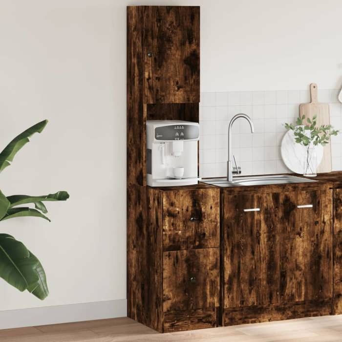 VidaXL Armoire De Cuisine Lucca Chêne Fumé Bois Ingénierie