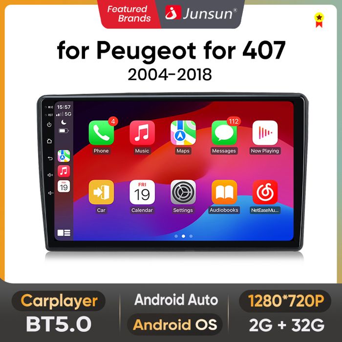 AWESAFE 2DIN 9 " Autoradio Android 13 Pour Peugeot 407  2004 2008 Carplay Sans Fil Navigation Gps Bt Rds Fm Appareil Photo 32gb 97267664