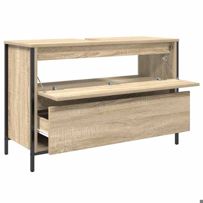Promotion mai * Meuble salle de bain lavabo tiroirs chêne sonoma 90x345x60 cm EU10083861878