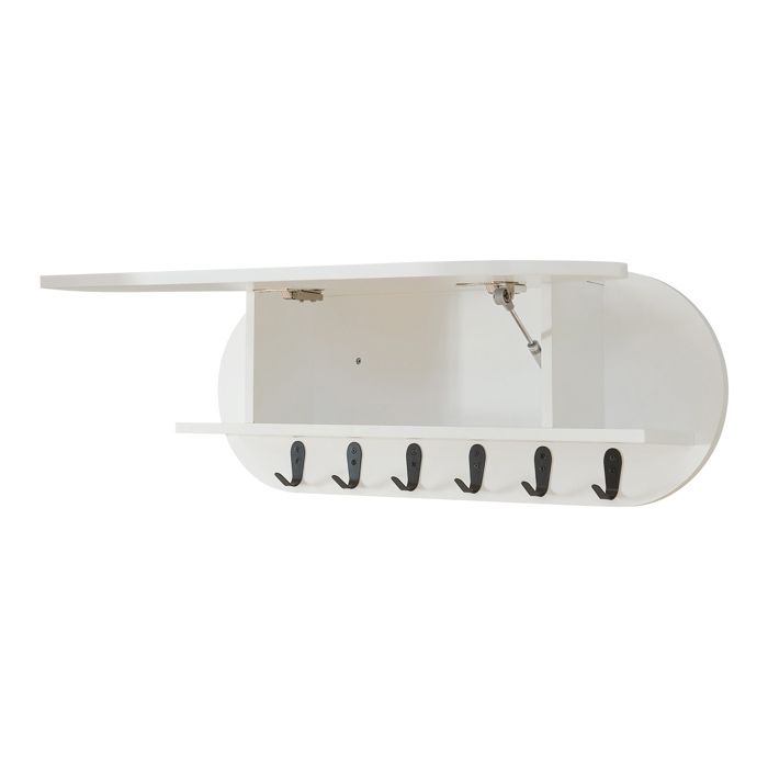 Portemanteau mural Vilkön avec compartiment de rangement 80 x 16 x 30 cm blanc