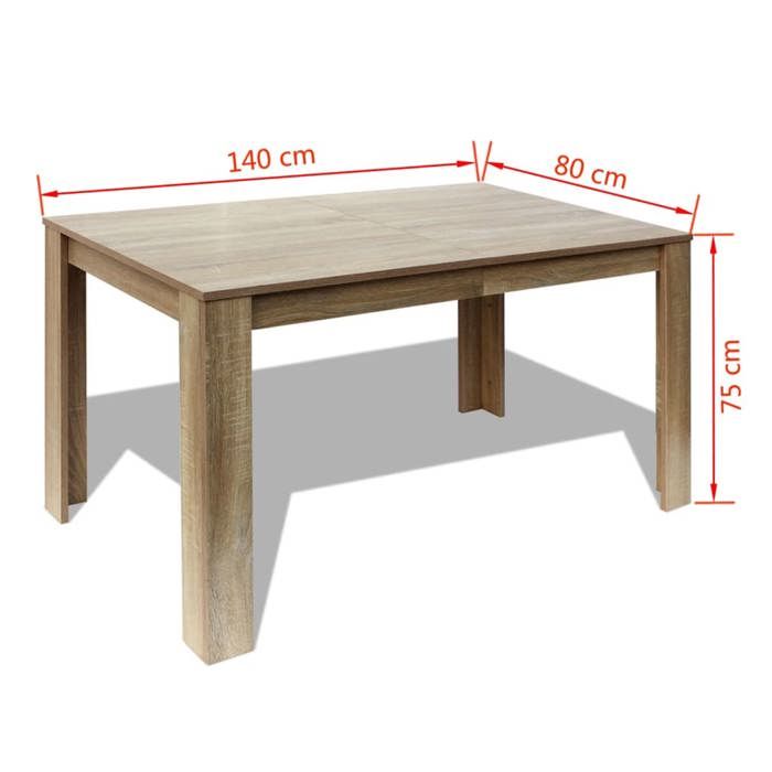 Table cuisine CLOUD Brun Table à manger - Design Élégant - 140x80x75 cm - chêne tt283