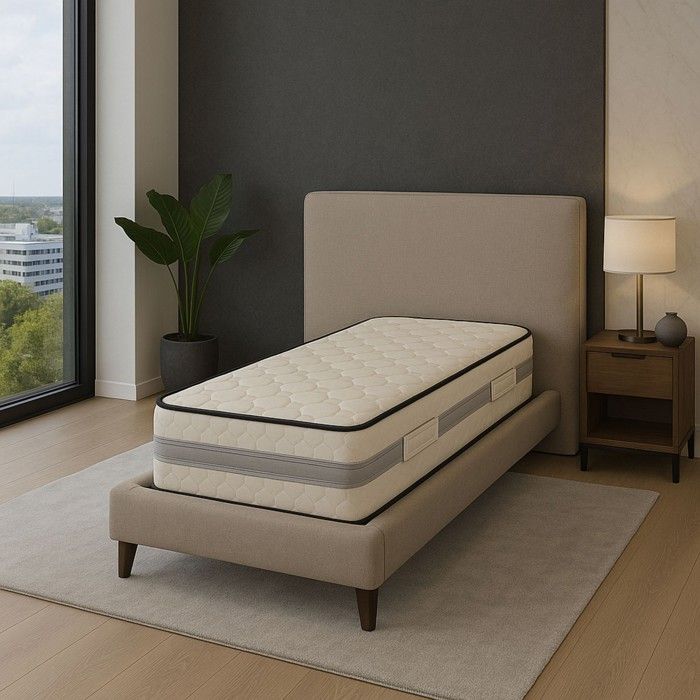 Lot de 2 Matelas 80x200 Mousse à Mémoire de Forme 50 Kg/m3 + Poli Lattex Indéformable - Soutien Ferme - Hauteur 23 cm 80 200 King