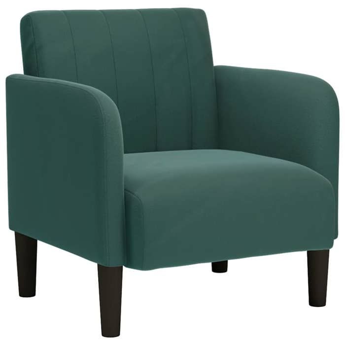 NEUF 2026 CHIC Chaise simple SWEETY Fauteuil de salon 1 PLACE avec accoudoirs vert foncé 54 cm velours FF4743