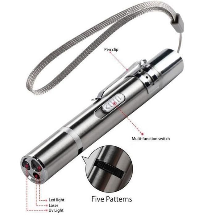 FlashDog Tech – Pointeur Laser Rechargeable 3 en 1 pour Chat – Outil de Formation – Lumière Interactive – Chargement USB
