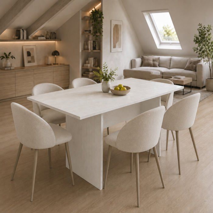 Console extensible - THE WHITE STONE - Modèle 120×35/70×75 cm - Blanc mat - 2-en-1 console/table - Étagère intégrée